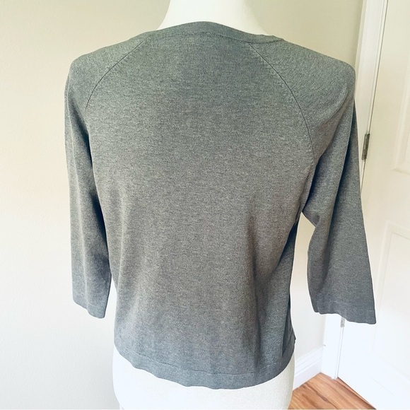 Ann Taylor Silk Dressy Cardigan | Gray Sequin Gradient | 3/4 Sleeve | Size M - Picture 6 of 10